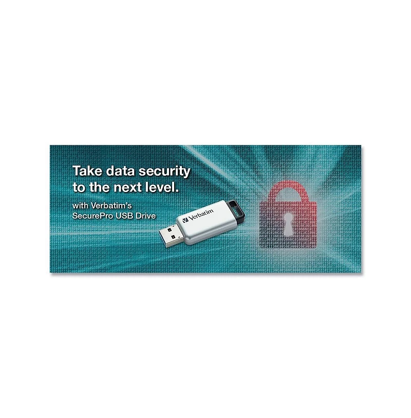 Verbatim 70057 128 Gb Store 'n' Go Secure Pro Usb Flash Drive with Aes 256 Encryption - Silver