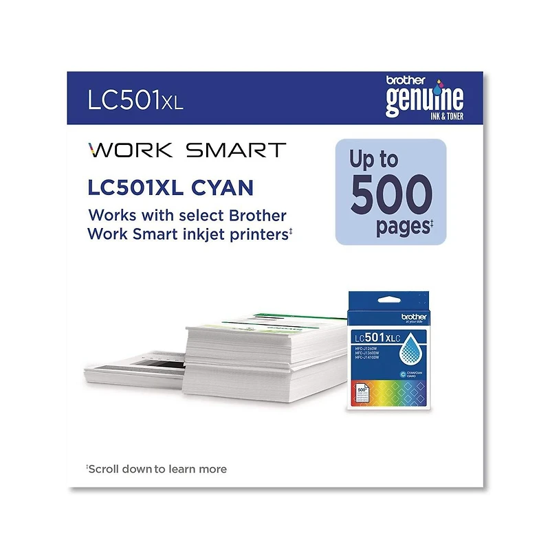 Brother LC501XLCS 500 Page-Yield High-Yield Ink - Cyan