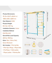 Hongge Indoor Jungle Gym 7-in-1 Steel Climbing Playset for Toddlers