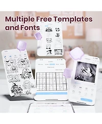 Swifint PM290C Inkless Sticker Maker: Portable Bluetooth printer with 3 paper rolls. Creates notes, journal labels.