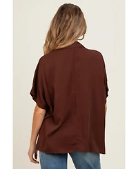Pinkblush Maternity Brown Dolman Sleeve Button Down Blouse