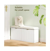 Slickblue Modern Shoe Rack with Drawer and Cushioned Seat for Hallway