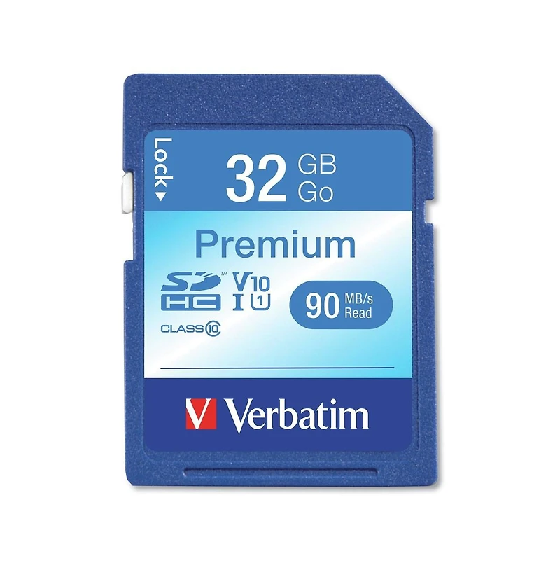 Verbatim 96871 Uhs-i V10 U1 Class 10 32 Gb up to 90 Mb/S Read Speed Premium Sdhc Memory Card