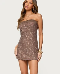 Edikted Women's Sequin Lace Backless Mini Dress