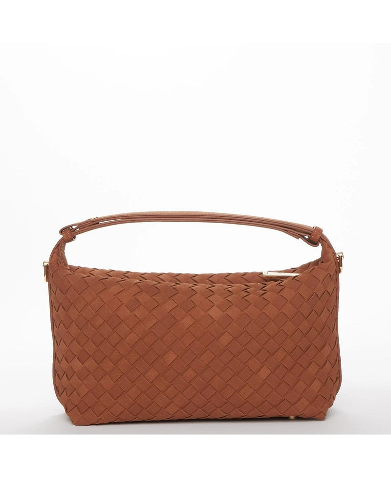 Susu Woven Suede Hobo Bag with Crossbody Strap