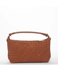 Susu Woven Suede Hobo Bag with Crossbody Strap