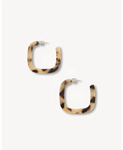 Machete Midi Square Hoops in Blonde Tortoise
