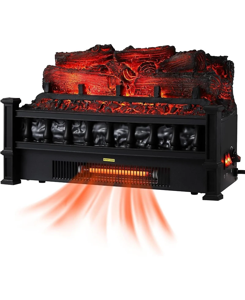 gaomon 20" Electric Fireplace Log Insert, 1500W Heater, Realistic Led Flame, Freestanding Indoor Fireplace Heater