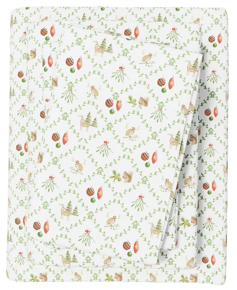 Linery & Co Ultra-Soft Turkish Cotton Flannel Holiday Print Sheet Set