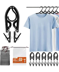 House Day Collapsible and Foldable Plastic Travel Hangers with Clips