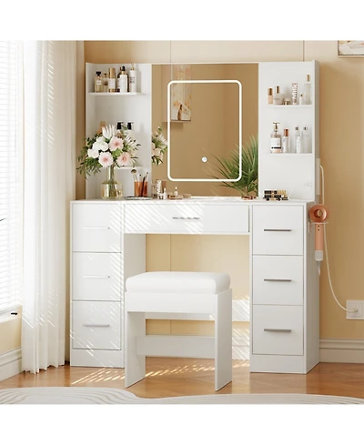 gaomon Makeup Vanity Table with 7 Drawers and 6 Storage Shelves