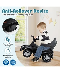 Hongge 3-in-1 Push Car with Removable Handle, Guardrail, and Storage for Toddlers 18–36 Months - Black