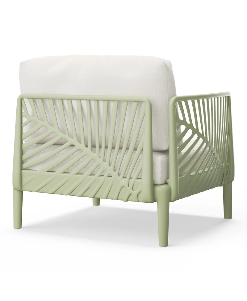 WestinTrends Modern Outdoor Polypropylene Resin Left Arm Facing Deep Seating Sectional Chair