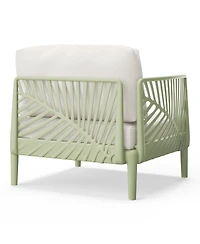 WestinTrends Modern Outdoor Polypropylene Resin Left Arm Facing Deep Seating Sectional Chair