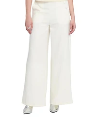 Elle Collection Women's Wide Leg Trouser with Self-Covered Buttons – Pants
