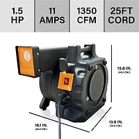 JumpOrange 1.5 Hp Orange Inflatable Blower