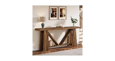 Tribesigns 70.9-Inch Long Console Table, Farmhouse Entryway Table with Storage, Narrow Sofa Console Behind Couch