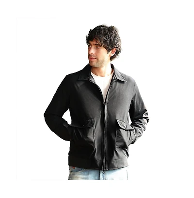 Campus Sutra Men's Obsidian Black Zip-Front Geometric-Jacquard Jacket