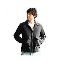 Campus Sutra Men's Obsidian Black Zip-Front Geometric-Jacquard Jacket