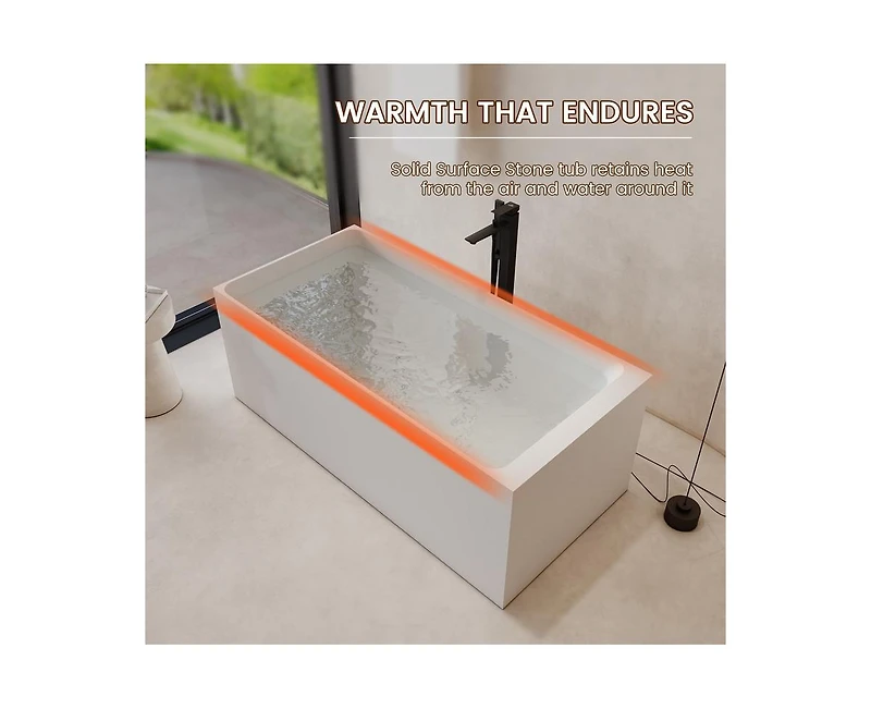Casainc Freestanding Engineered Stone Bathtub