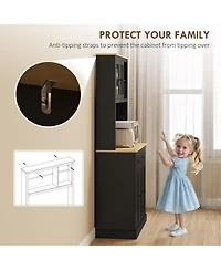 Homcom Kitchen Cabinet with Microwave Sd, 71" Pantry