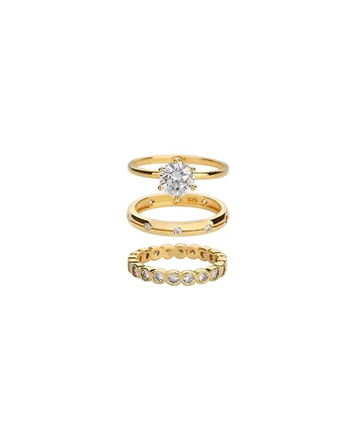 Bearfruit Jewelry Plated Sterling Golden Gala Ring Trio