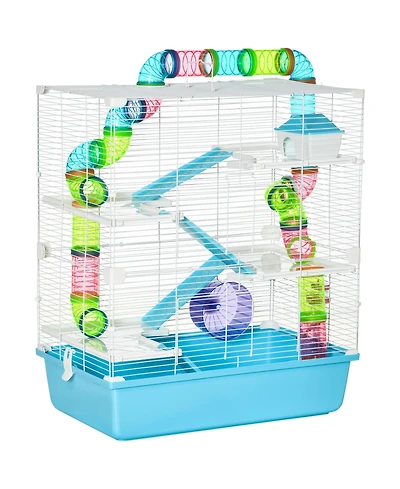 PawHut 23" 5-Tier Hamster Cage with Wheel and Water Bottle,