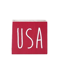 C&F Home Red White & Blue Squares Table Drink Sitters 4th of July Set of 3