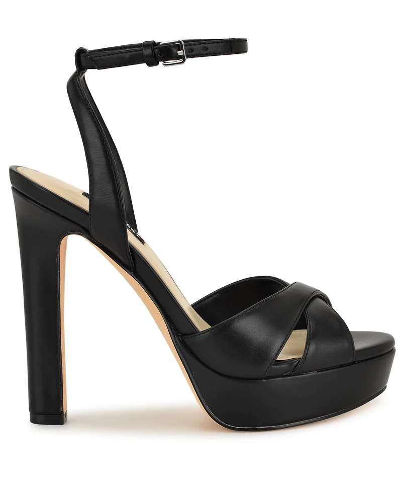 Nine West Women's Wilda Criss-Cross High Stiletto Platform Sandals
