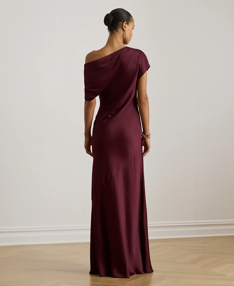 Lauren Ralph Women's Satin Charmeuse Off-the-Shoulder Gown