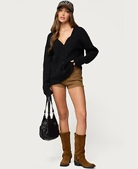 Edikted Womens Francine Oversized V Neck Cardigan