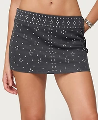 Edikted Women's Reesa Studded Denim Mini Skort