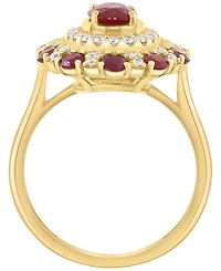 Effy Collection Ruby (1-5/8 ct. t.w.) & Diamond (1/3 ct. t.w.) Ring in 14k Rose Gold