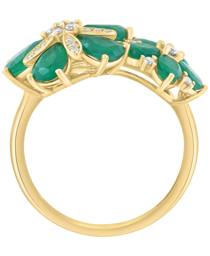 Effy Collection Emerald (2-7/8 ct. t.w.) & Diamond (1/6 ct. t.w.) Ring in 14k Yellow Gold
