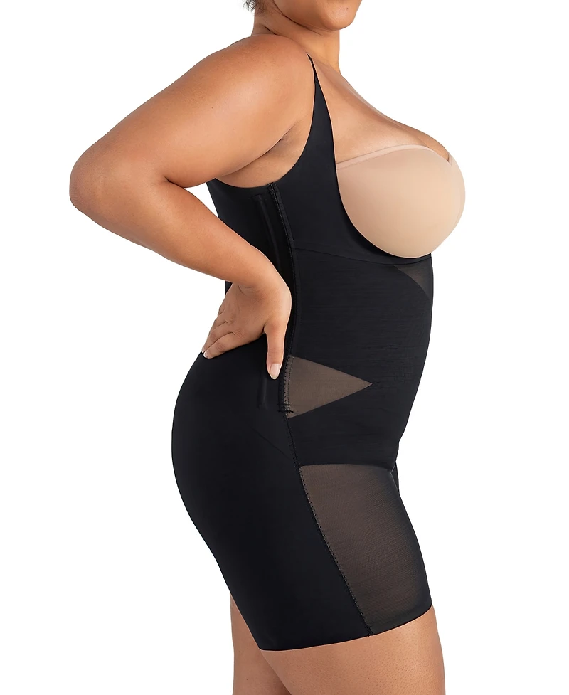 Honeylove Women's Open-Bust Mid-Thigh Bodysuit, Regular And Plus