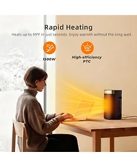 Cowsar 1500W Space Heater, Fast Heating & Energy Saving Portable Electric Heater with Remote, 5 Modes Adjustable Thermostat 24H Timer, Safe Quiet