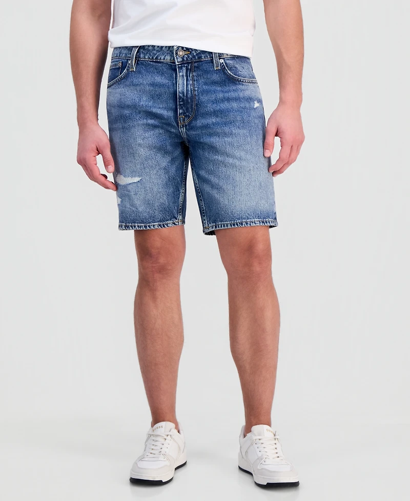 Guess Men's Wyatt Denim 9" Straight-Fit Shorts