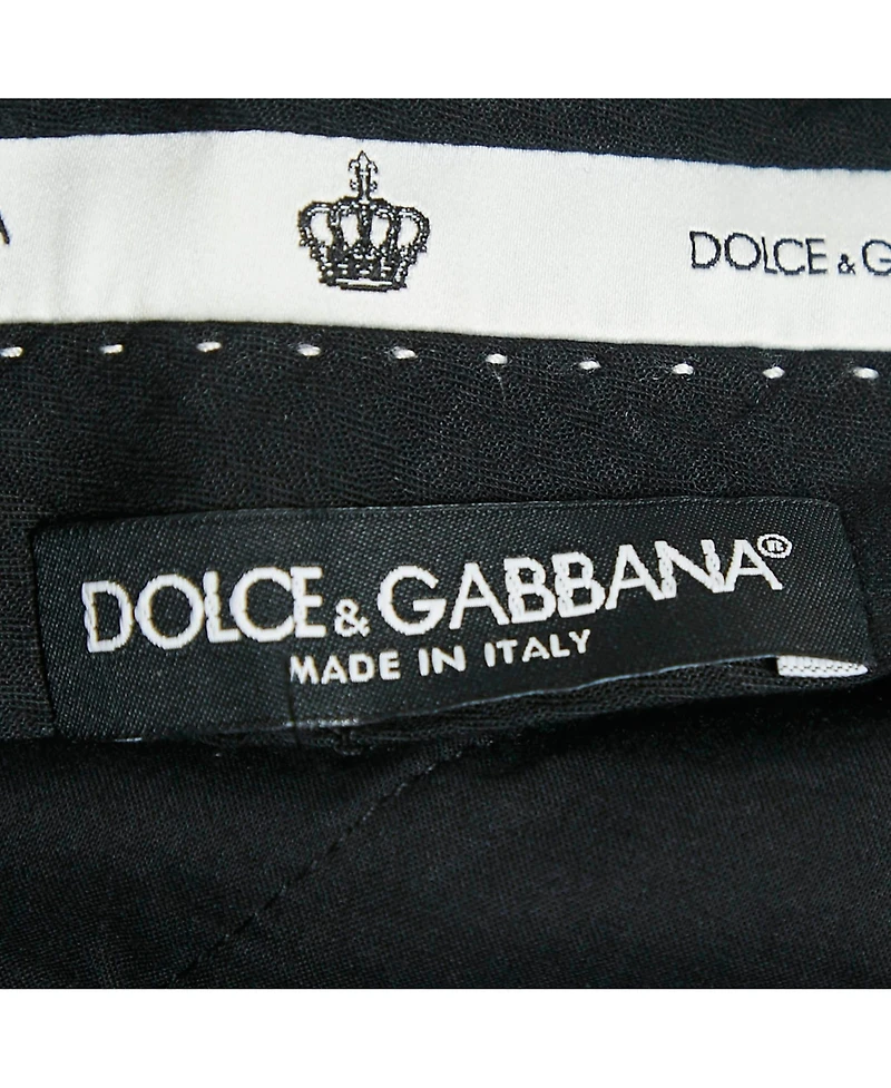 Pre-Owned Dolce & Gabbana Women's Cotton Button Detail Straight Leg Trousers