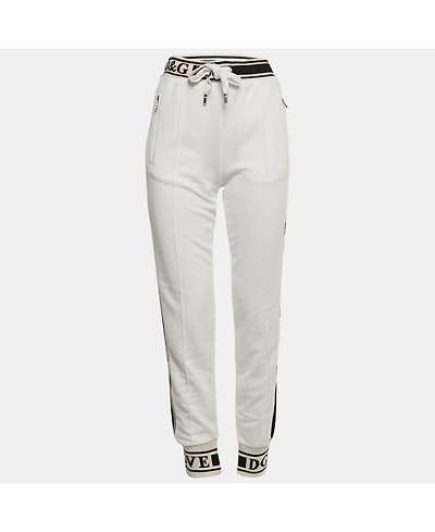 Pre-Owned Dolce & Gabbana Women's Logo Band Cotton Track Pants