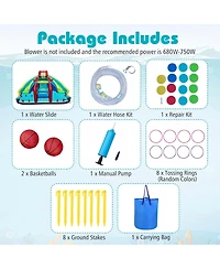 Hongge Inflatable Water Slide Park With Dual Slides Bounce House And Obstacle Course