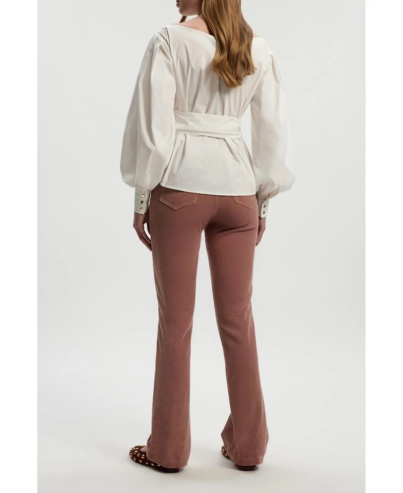 Karen Millen Women's Stretch Cord Kickflare Jean