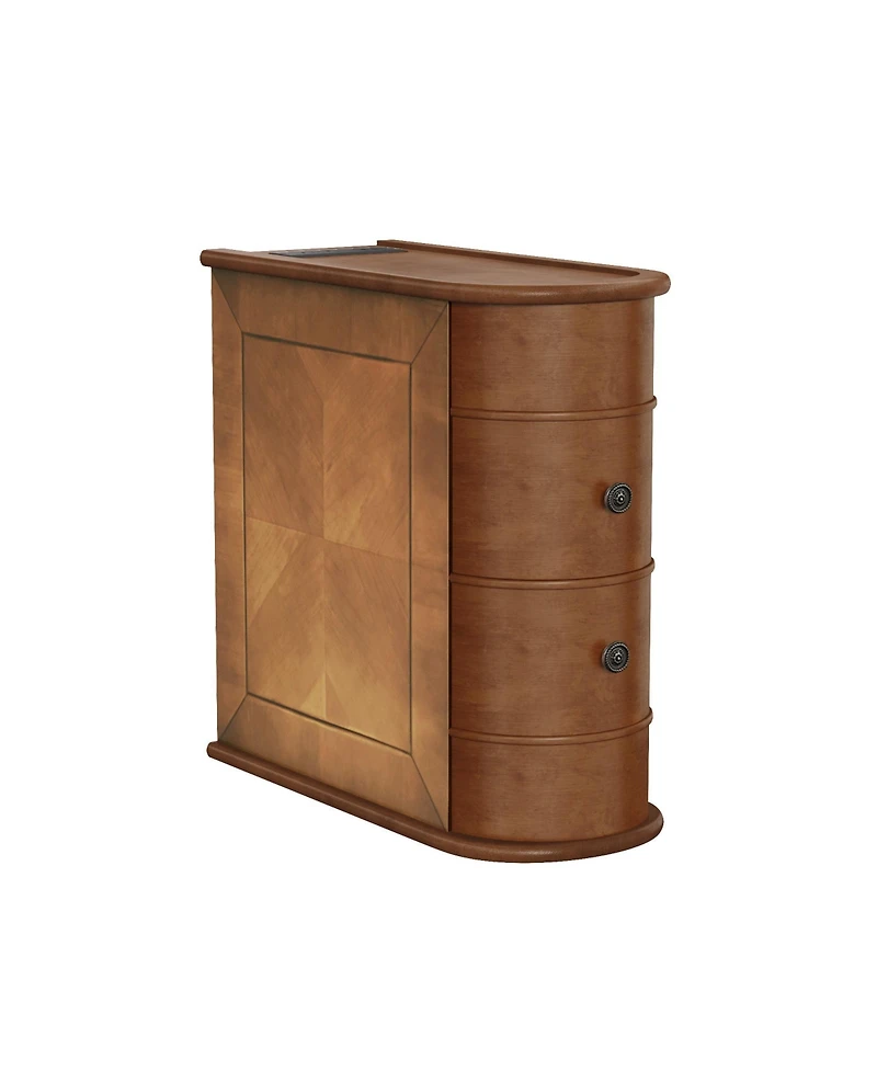 sumyeg Charging End Table with Drawers Sofa Side Table Storage