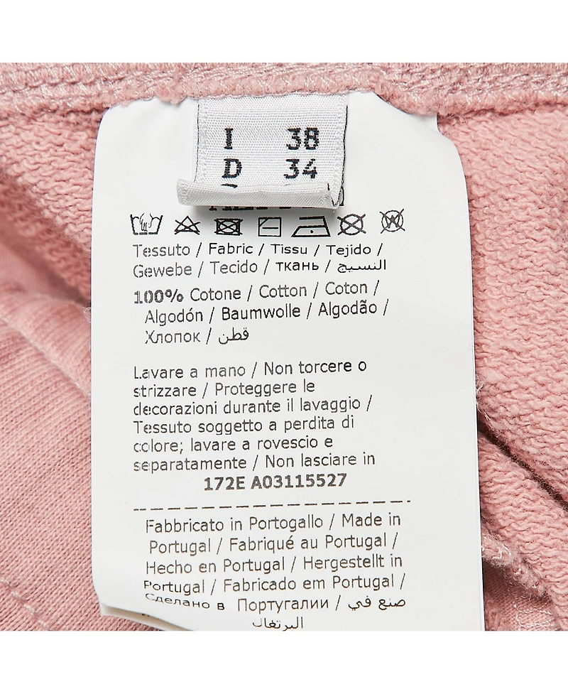 Pre-Owned Moschino Women's Pink Logo Print Cotton Sweatpants