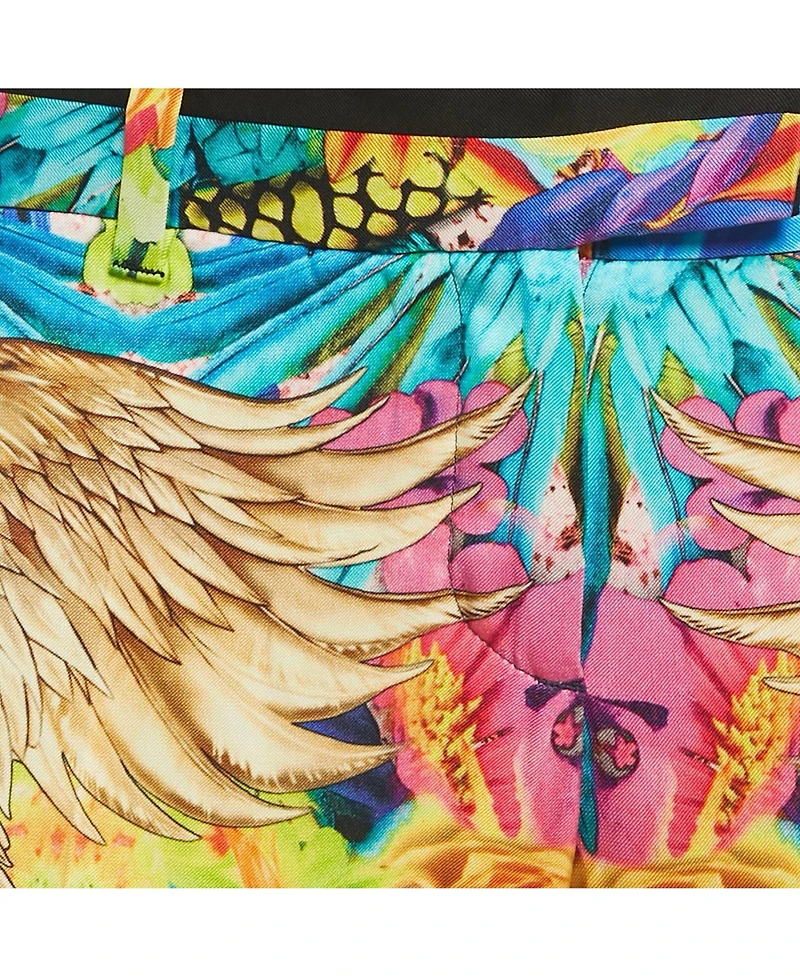 Pre-Owned Roberto Women's Cavalli Multicolor Floral Print Silk Trousers