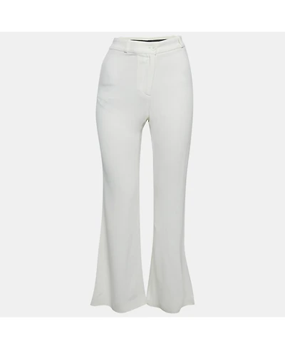 Pre-Owned Roberto Cavalli Women's White Crepe Flared Leg Pants