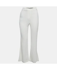 Pre-Owned Roberto Cavalli Women's White Crepe Flared Leg Pants