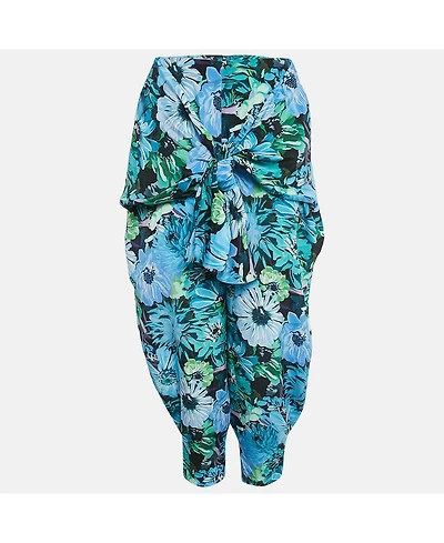 Pre-Owned Stella Mccartney Women's Multicolor Floral Print Tie-Up Detail Trousers
