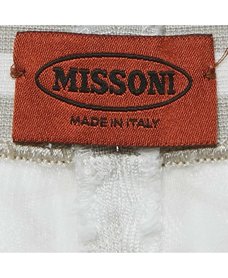 Pre-Owned Missoni Women's White Patterned Rib Knit Band Leggings