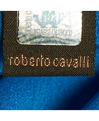 Pre-Owned Roberto Cavalli Women's Blue Silk Tie-Up Trousers