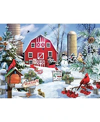 SunsOut A Snowy Day on the Farm 1000 piece Jigsaw Puzzle for Adults Christmas